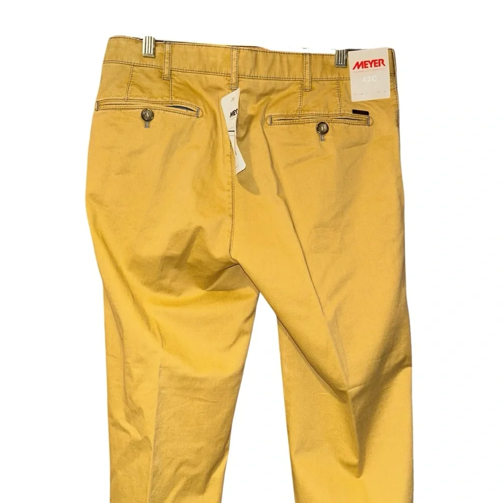Meyer‎ Mens New York Chinos Size 32x30 42C/92 Yellow Slim Fit Dress Pants NWT